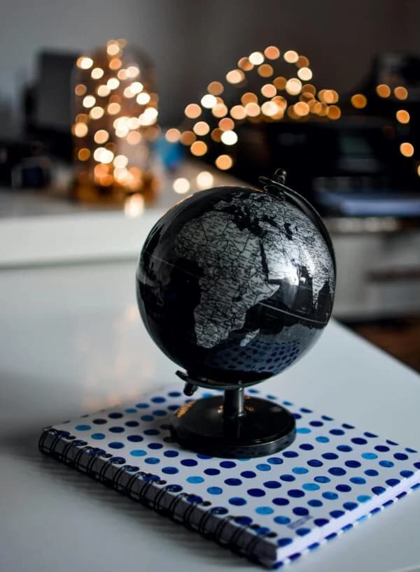 Globe on notebook